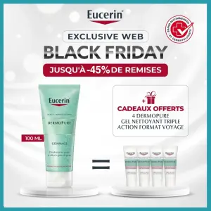 Eucerin DermoPure Gommage – Offre Web Black Friday 2025 : 4 Minis Cleansing Foam Offerts